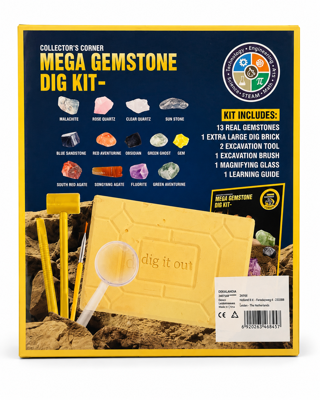 Mega Gemstone Dig Kit – veliki arheološki set za iskopavanje 13 pravih dragih kamenova