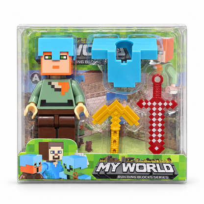 My World velika kockasta figura – set sa oklopom i oružjem