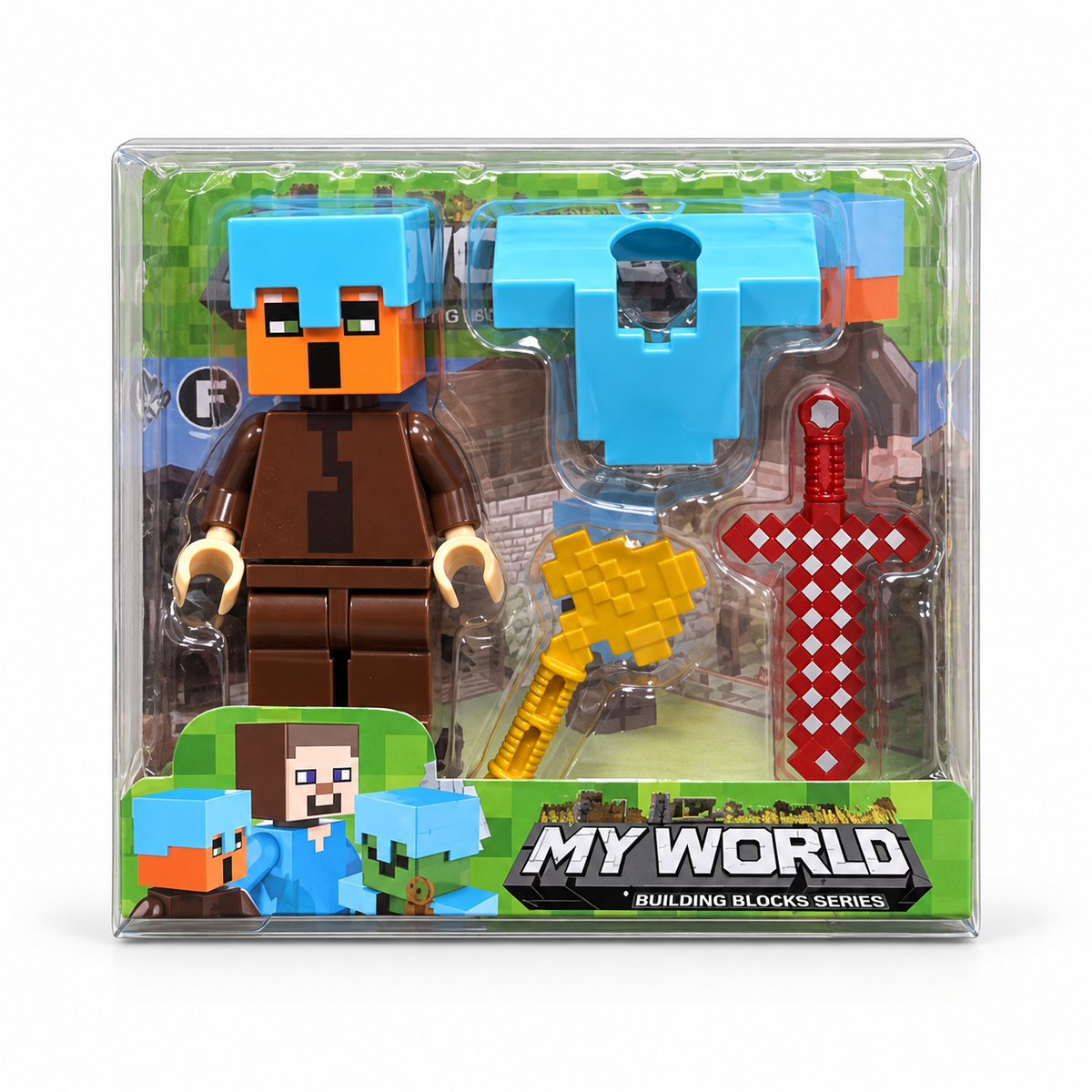 My World velika kockasta figura – set sa oklopom i oružjem