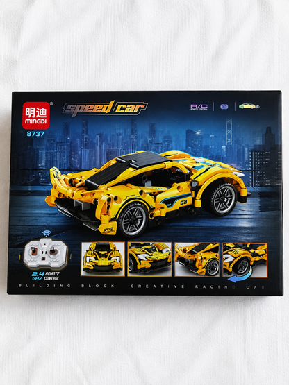 Remote-control brick sports car