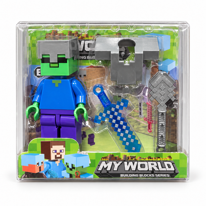 My World velika kockasta figura – set sa oklopom i oružjem