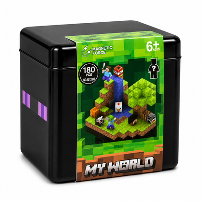 Magnetne Minecraft kockice u kutiji – 180 delova